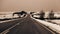 Highway snowy road