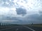 Highway and storm sky