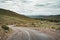 Highway street empty with green Kazakhstan Steppe view