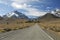 Highway toward Sierra Nevada mountains