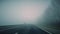 Highway traffic autumn driving with a fog 4K Video