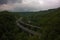 Highway viaduct in the woods,