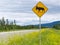 Highway warning roadsign attention moose crossing