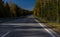 Highway wide road, transport and blue sky with clouds