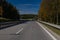 Highway wide road, transport and blue sky with clouds