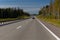 Highway wide road, transport and blue sky with clouds