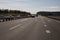 Highway wide road, transport and blue sky with clouds