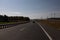 Highway wide road, transport and blue sky with clouds