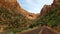 Highway through Zion Canyon