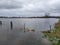 Hihg water in Holland, flooded landscape
