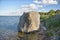 Hiiumaa island in summertime, Big rock on coastling l