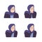Hijab girls vector illustration set