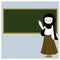 hijab teacher woman   female Muslim teacher teaching in front of black board
