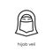 Hijab veil icon. Trendy modern flat linear vector Hijab veil icon on white background from thin line Religion collection