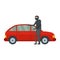 Hijacker icon, flat style