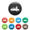 Hijacker icons set color vector