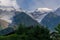 Hike from Chamonix up to La Jonction glacier des Bossons. Mont Blanc Massif, French Alps, Chamonix, Bosson Glacier, France, Europe