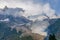 Hike from Chamonix up to La Jonction glacier des Bossons. Mont Blanc Massif, French Alps, Chamonix, Bosson Glacier, France, Europe