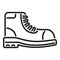 Hike shoe icon outline vector. Travel adventure