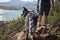 Hiker with an Australian Cattle Dog blue heeler