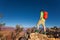 Hiker with backpack on the edge of Grand canyon