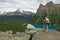 Hiker in the canadian rockies