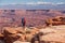 Hiker in Canyonlands National park in Utah, USA