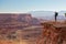 Hiker in Canyonlands National park in Utah, USA