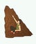 Hiker climbing mountain hiking cartoon graphic vector