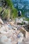 Hiker climbing Table Mountain