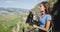 Hiker Drinking Water On Observation Point At Diamond Head State Monument