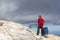 Hiker enjoying beautiful landscape