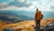 Hiker Enjoying Scenic Mountain Trail