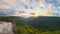 Hiker enjoying the sunset at Lindy Point in West Virginia