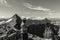 Hiker in Glacier National Park, Montana. Taken on a climb of Mt. Siyeh.