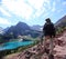 Hiker on Grinnell Glacier Trail