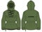 Hiker Hoodie jacket design flat sketch Illustration, Hiking Hooded utility jacket with front and back view, winter jacket for Men