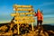 Hiker at Kilimanjaro summit - Tanzania, Africa