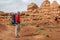 Hiker in Kodachrome Basin state park in Utah, USA