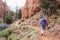 Hiker in Kodachrome Basin state park in Utah, USA