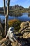 Hiker in Lake St Clair National Park, Tasmania