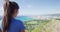 Hiker Looking At Waikiki Beach And Honolulu From Diamond Head State Monument