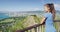 Hiker Looking At Of Waikiki Beach And Honolulu From Diamond Head State Monument