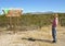 A Hiker at the Murray Springs - Clovis Trailhead