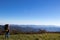 Hiker overlooking the appalachian mountains