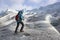 Hiker on Perito Moreno Glacier, Los Glaciares National Park, El Calafate, Patagonia, Argentina
