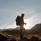 Hiker posing in Himalayas