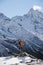 Hiker posing in Himalayas