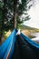 A hiker resting on his hammock after a long hike