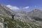 Hiker in the Rocky Mountains